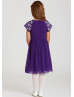 Purple Chiffon Lace Appliques Boho Beach Flower Girl Dress